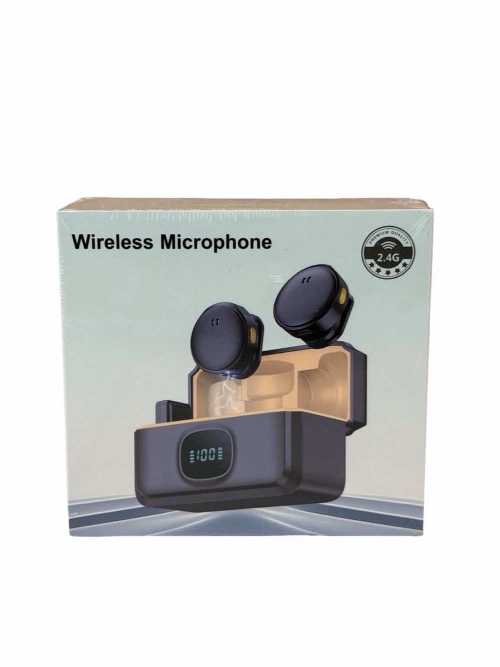 Wireless Earbuds with Digital Charging Case - Black and Gold Accents